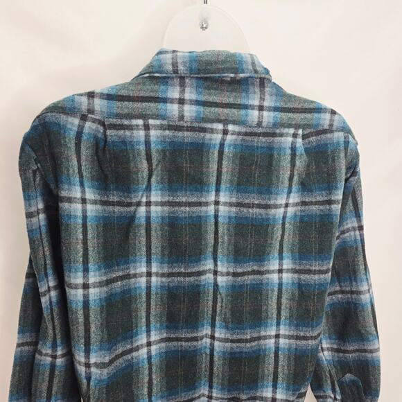 Vintage Pendleton Virgin Wool Men's Flannel Shirt Size M   DAMAGED A FEW HOLES - Picture 9 of 11